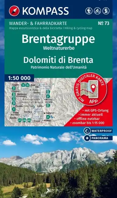 Bestpreis Kompass-Verlag WK 73 Brentagruppe, Weltnaturerbe, Dolomiti di Brenta